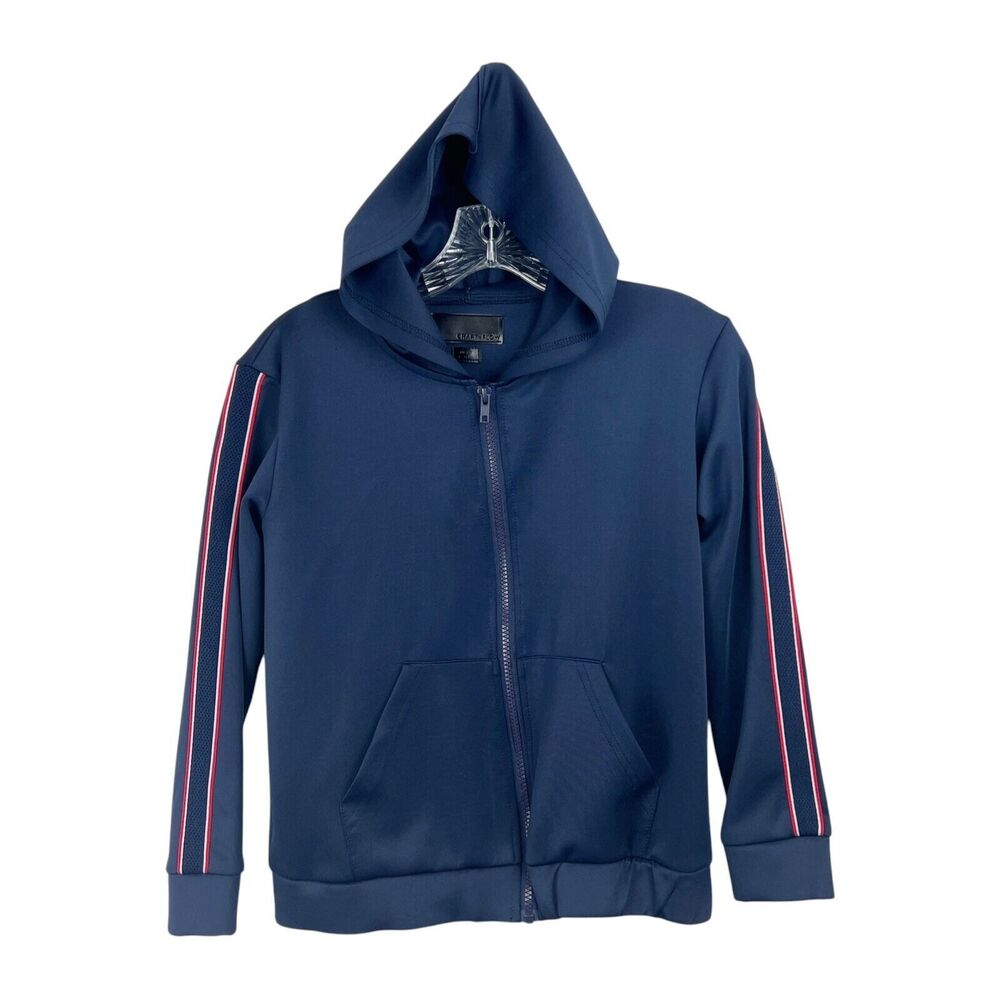 Craft + Flow Varsity Jacket Youth Big Boy 8 Small Navy Zip Front Active Kids